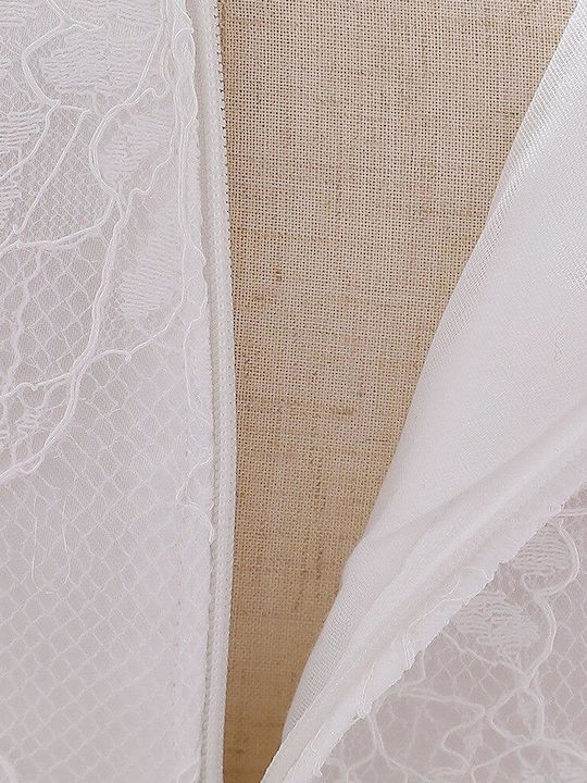 Mädchenkleid Langärmeliges Tüll Für Blumenmädchen Weiß