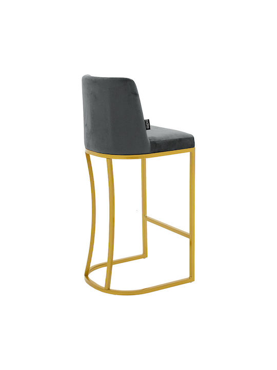 Stool Bar Metallic Gold-flower anthracite 46x50x106cm