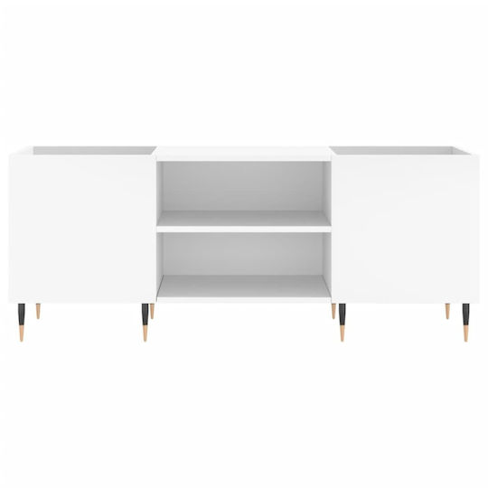 vidaXL Мебел за Hi-Fi Бял 38x121x48см