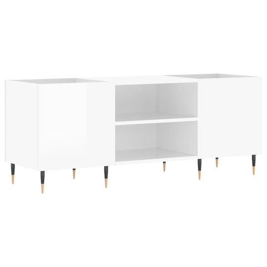 vidaXL Glossy Hi-Fi Furniture White 38x121x48cm