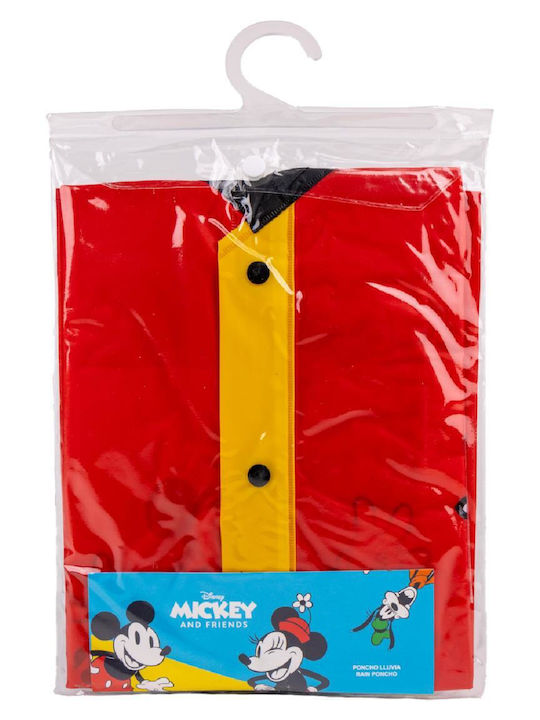 Disney Mickey Mouse Waterproof Kids Casual Short Jacket Hooded Red