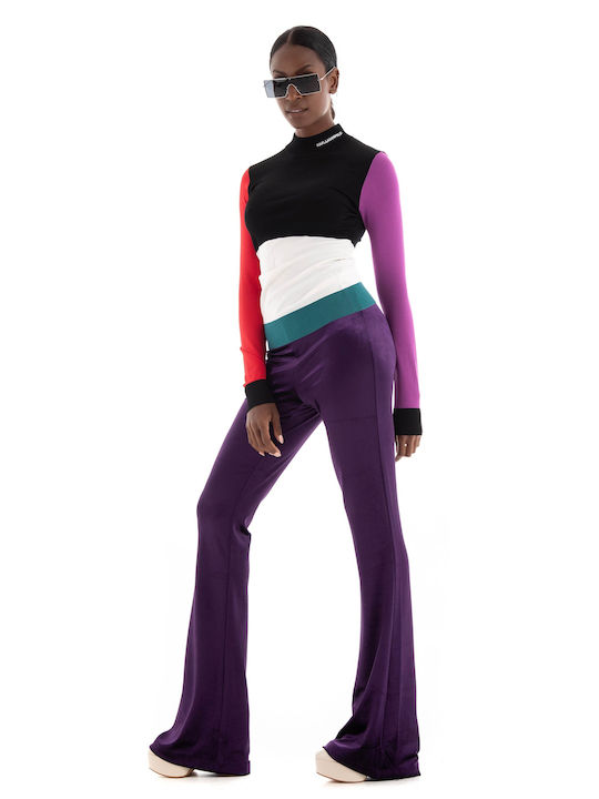 Versace Femei Tesatura Pantaloni Violet