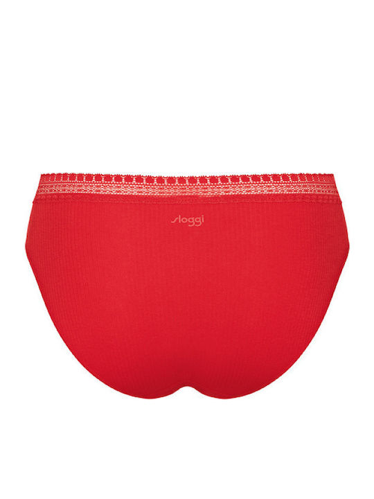 Go Ribbed H Tai Βαμβακερά Γυναικεία Slip 2Pack Κόκκινα