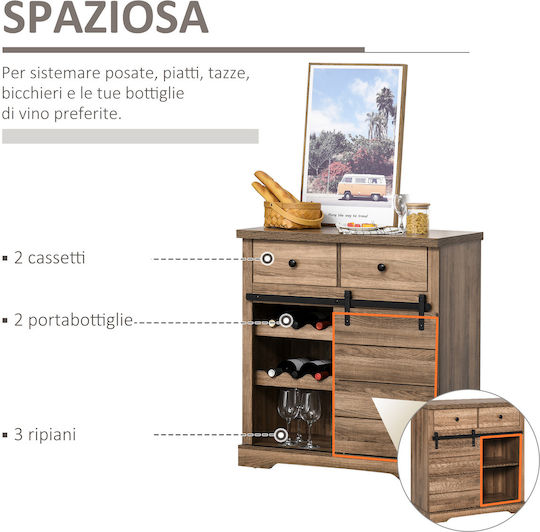 Industrial Style Floor Cabinet Brown 80x39x86cm