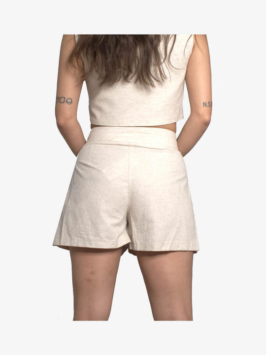Olian Women's Linen Shorts Beige
