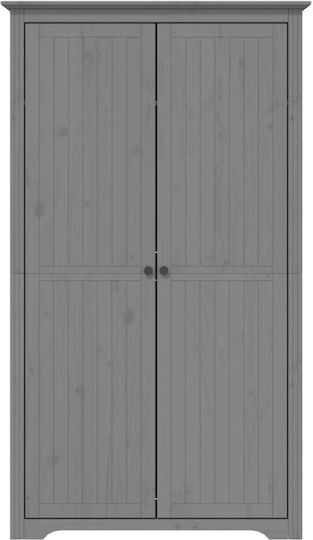 Δίφυλλη Ντουλάπα Γκρι 101x52x176.5cm