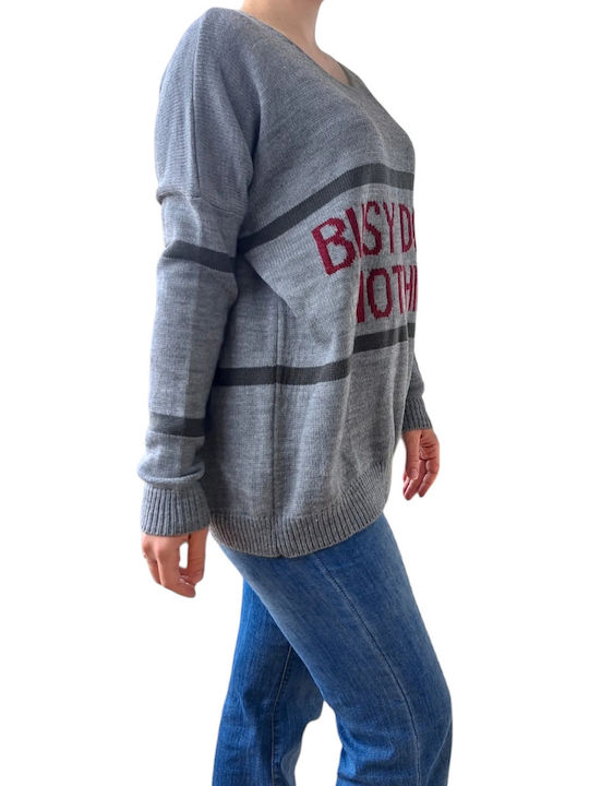 Remix Women's Blouse Long Sleeve Gray