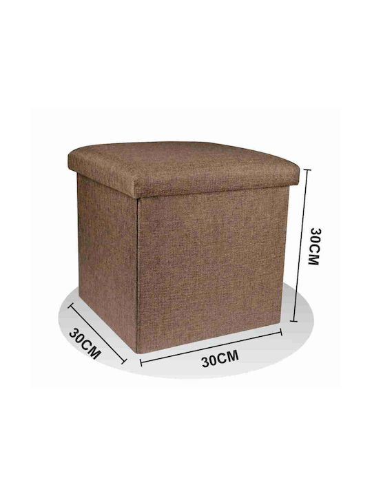 Scaune Camera de zi Cu spațiu de depozitare Tapițat cu Țesătură Maro 30x30x30buc