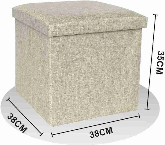Hocker Für das Wohnzimmer Mit Stauraum Gepolstert mit Stoff Graphite 38x38x35cm