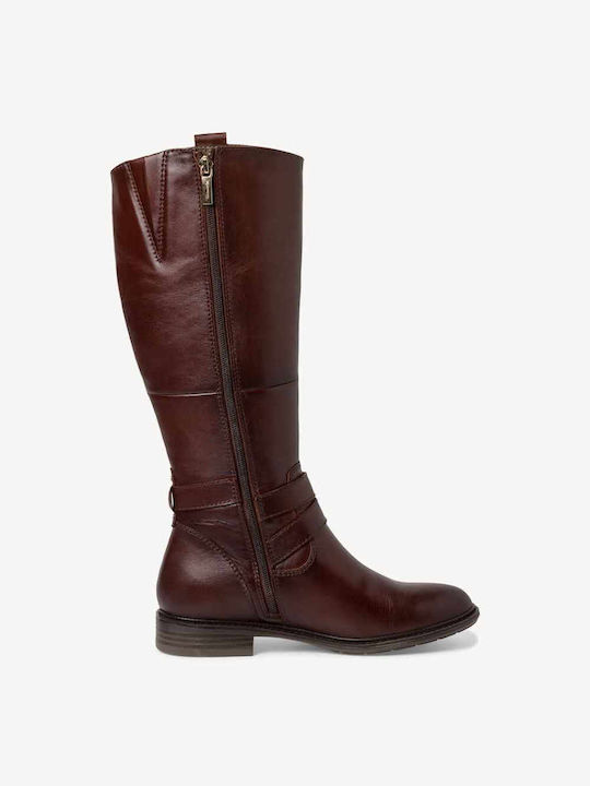 Tamaris Leather Women's Boots Comfort Tabac Brown