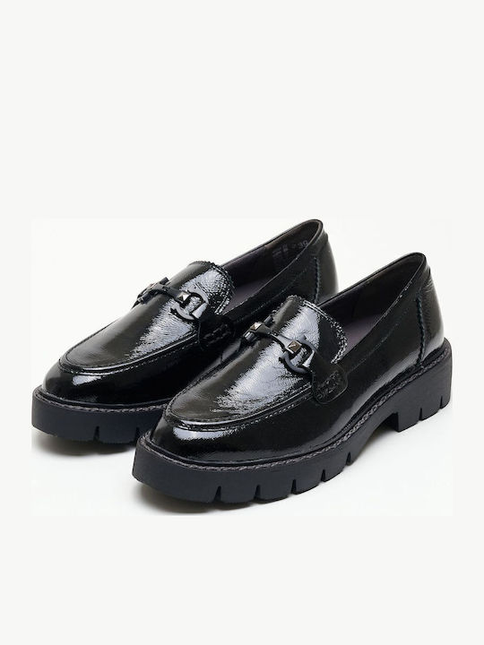 Leather Women's Moccasins in Black Color