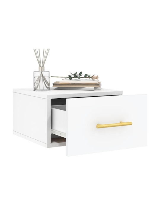 Wooden Bedside Table White 35x35x20cm