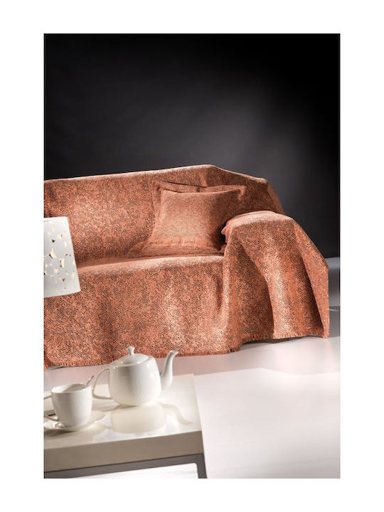 Guy Laroche Maya Throws Set 2 Pcs Chenille Salmon