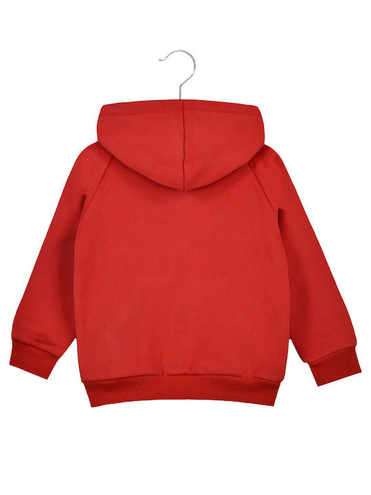Energiers Boys Hooded Cardigan with Zipper Red