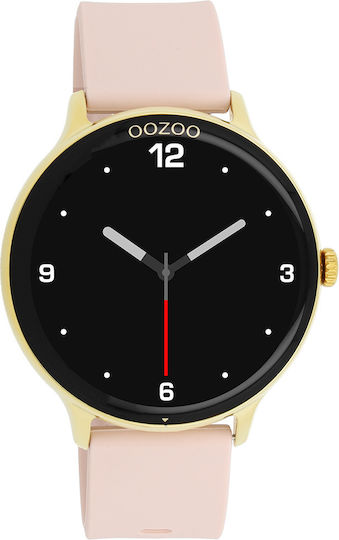 Oozoo Q00131 45mm Smartwatch με Παλμογράφο (Ροζ Χρυσό)