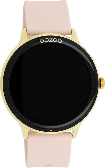 Oozoo Q00131 45mm Smartwatch με Παλμογράφο (Ροζ Χρυσό)