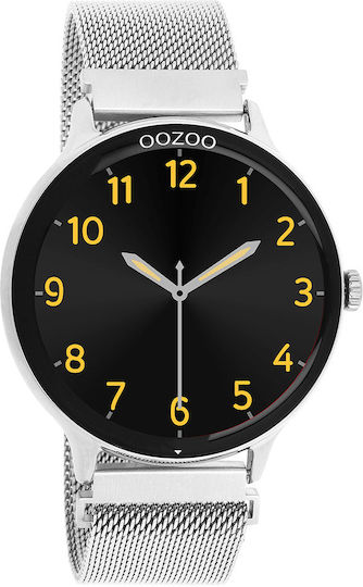 Oozoo Q00135 45mm Smartwatch με Παλμογράφο (Ασημί)