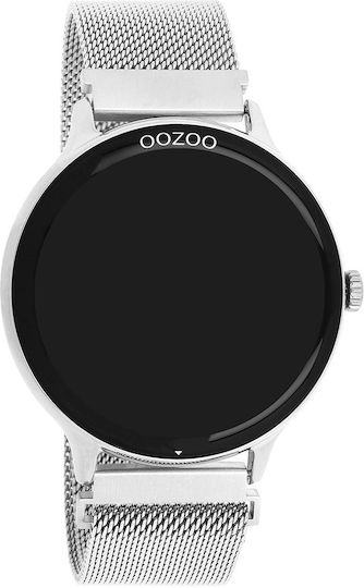 Oozoo Q00135 45mm Smartwatch με Παλμογράφο (Ασημί)