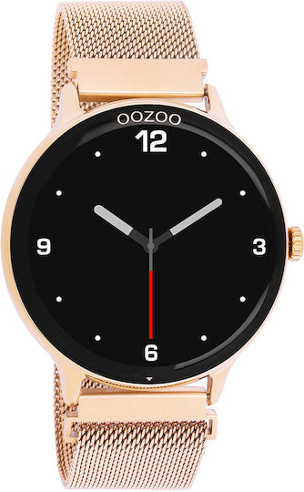 Oozoo Q00138 45mm Smartwatch με Παλμογράφο (Ροζ Χρυσό)