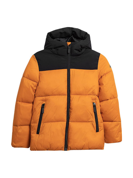 Kinder Freizeitjacke Kurz mit Kapuze Orange