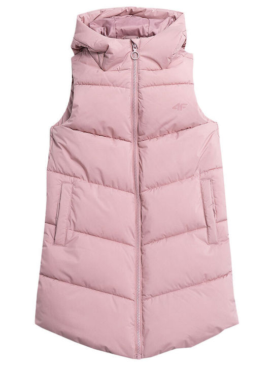 Kinder Freizeitjacke Ärmellos Kurz mit Kapuze Rosa