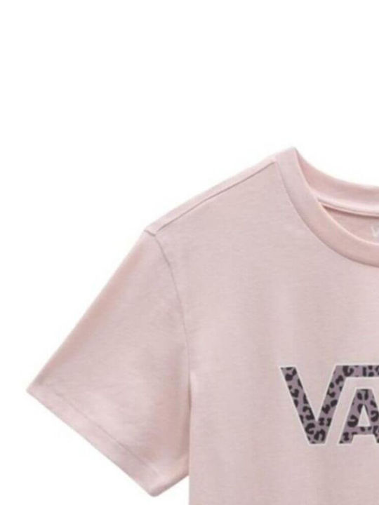 Vans Women's Athletic T-shirt with V Neck Animal Print Pink