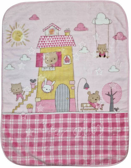 Recos Blanket Cot Velvet Pink 105x125cm