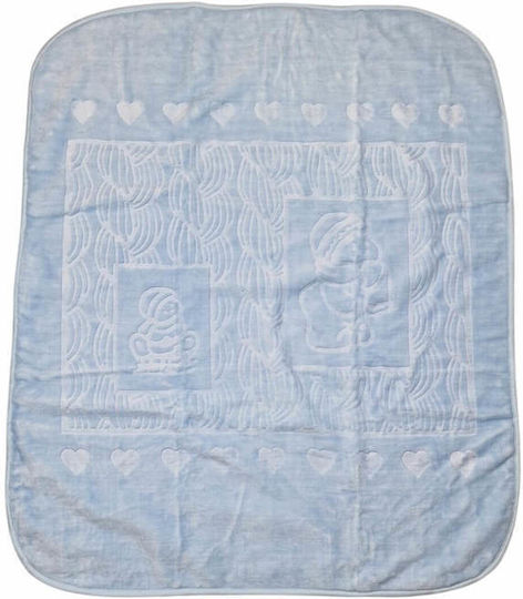 Recos Blanket Cot Velvet Light Blue 105x125cm