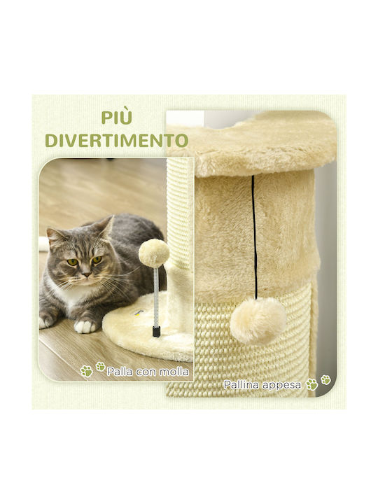 Pawhut Tree Cats Scratching Post Beige 34x25.5x58cm