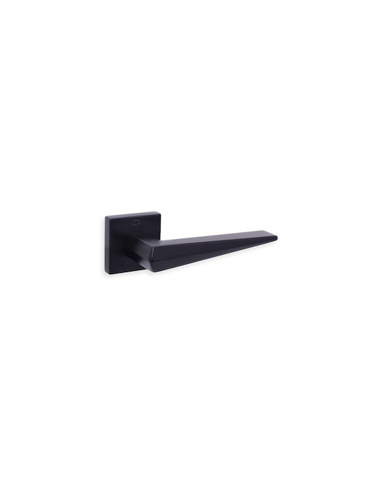 Convex Lever Middle Door with Rosette CO-2425-RO-MAT-M Pair Black Checkmate