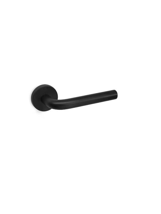 Convex Lever Middle Door with Rosette Left 1755ROY-L-S05S05 with Rosette Black