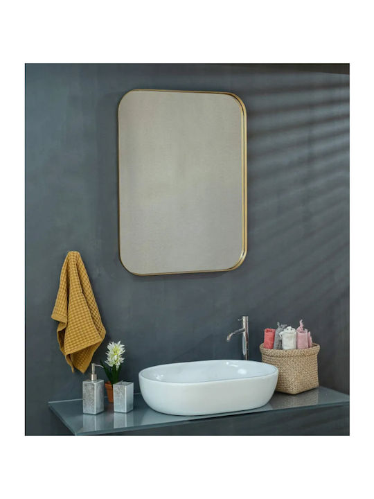 Rechteckiger Badezimmerspiegel Led Berührung Aus Metall 60x80cm Led Kupfer