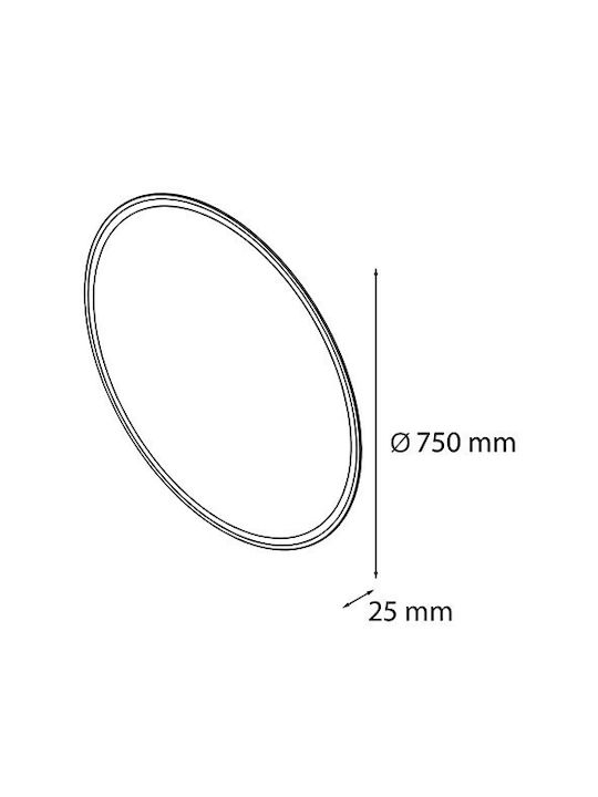 Ebir Iluminacion Στρογγυλός Καθρέπτης Μπάνιου Led 75x75cm