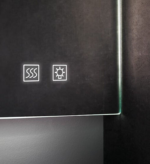 Ebir Iluminacion Rectangular Bathroom Mirror Led Touch 60x80cm