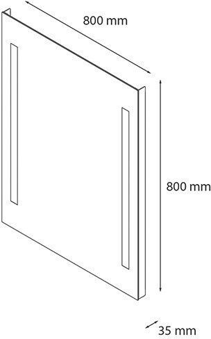 Ebir Iluminacion Oglindă de Baie Dreptunghiulară Lumini LED cu Raft 80x80cm