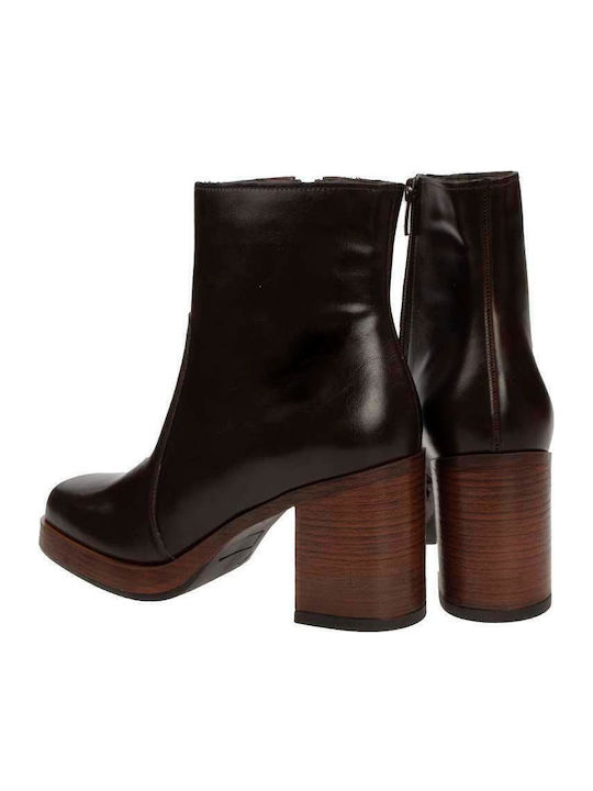 Leder Stiefeletten Damen Braun