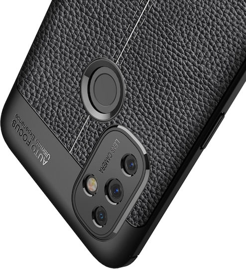 Litchi Texture Задна корица Силикон Черен (OnePlus Nord N100)