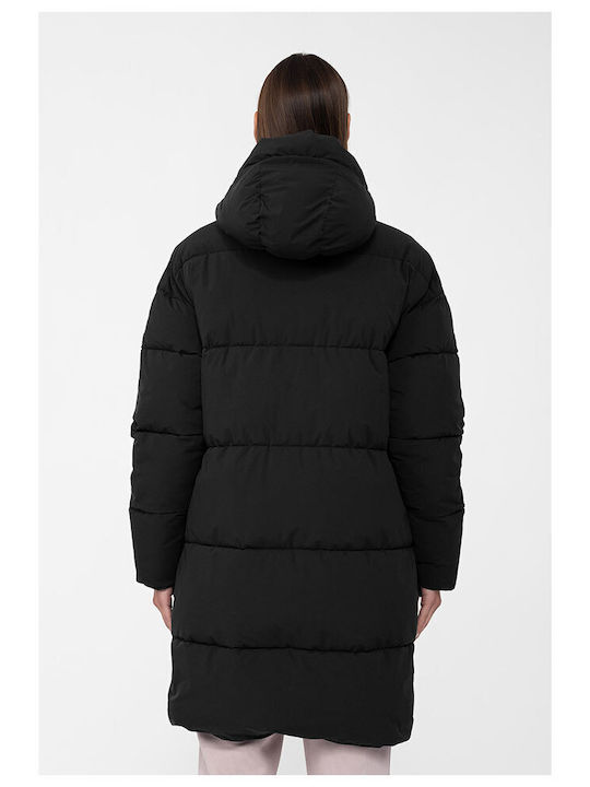 4F Women's Long Puffer Jacket for Winter Black