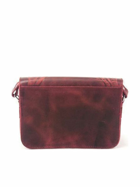 -leather Leather Women's Bag Crossbody Burgundy
