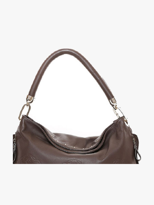 Leder Damentasche Schultertasche Braun