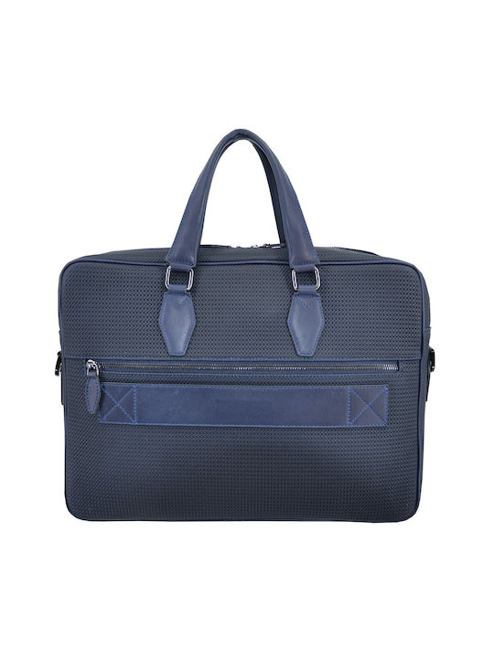 Δερμάτινα 100 Δερματινη Επαγγελματικη Women's Leather Briefcase Navy Blue