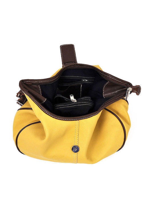 Leder Damentasche Handtasche Gelb