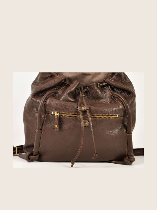 Leder Damentasche Rucksack Braun