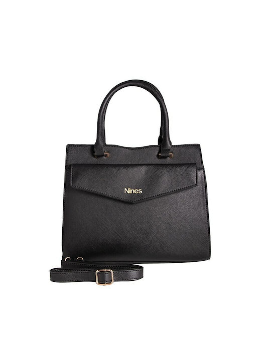 Nines 2 Τεμαχίων Set Damen Tasche Tote Hand Schwarz