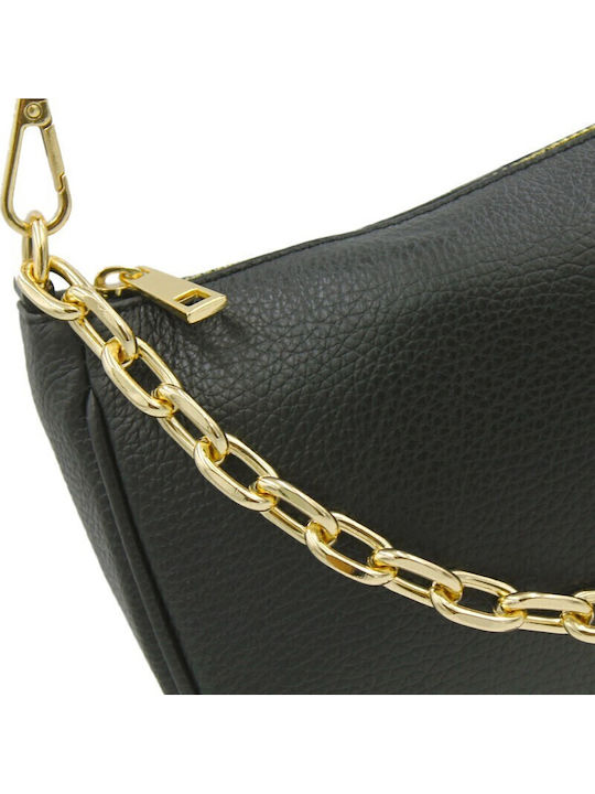 Schulterriemen Leder Damentasche Schultertasche Schwarz