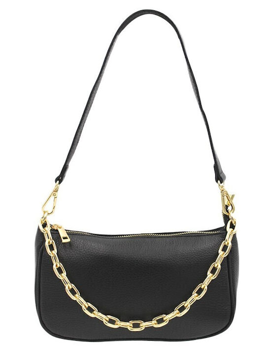 Schulterriemen Leder Damentasche Schultertasche Schwarz