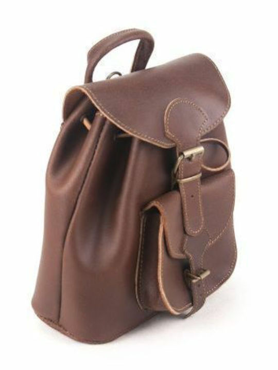 Kouros Kouros-δερμάτινο Leather Women's Bag Backpack Brown