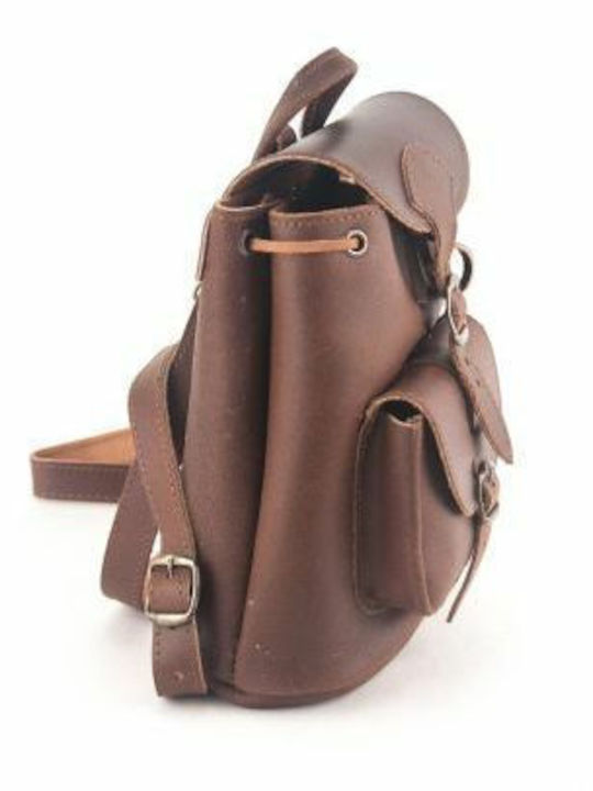 Kouros Kouros-δερμάτινο Leather Women's Bag Backpack Brown