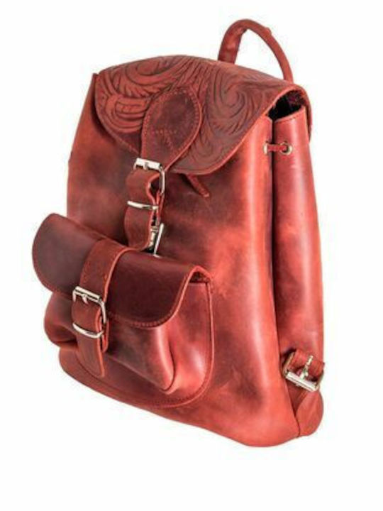 Kouros Kouros-δερμάτινο Leather Women's Bag Backpack Burgundy