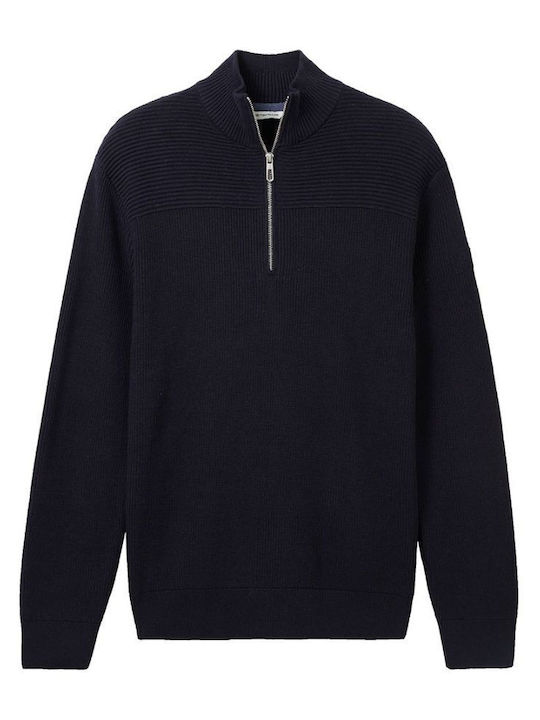 Tom Tailor Herren Langarm-Pullover Blau